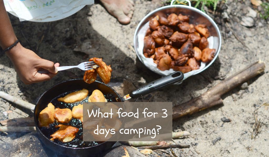 what food should you take for 3 days camping - cooking food on a campfire